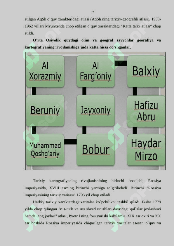 O'rta asrlarda O'rta osiyo kartografiyasi kurs ishi 7