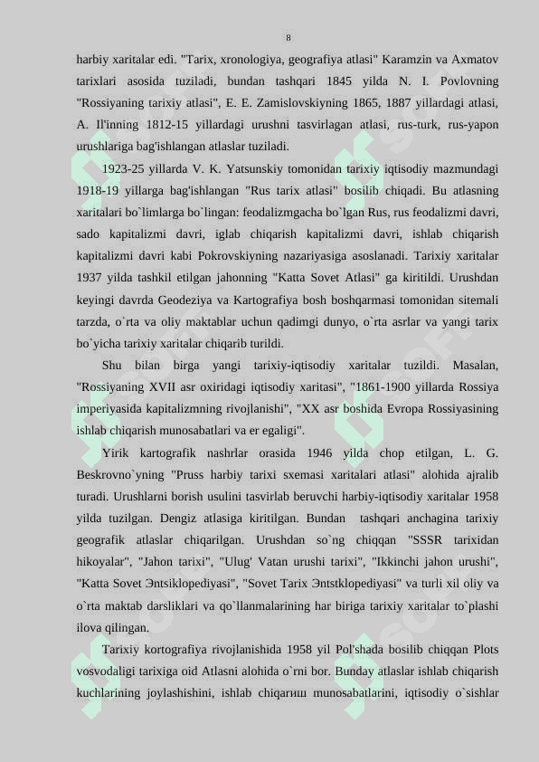 O'rta asrlarda O'rta osiyo kartografiyasi kurs ishi 8