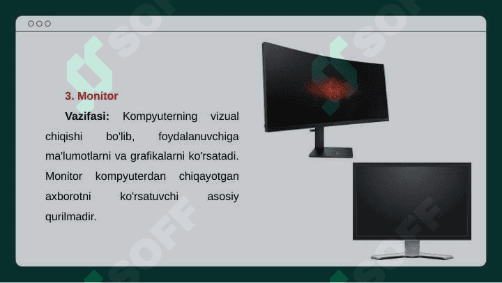 Kompyuterning qo'shimcha qurilmalari va ularning  vazifasi. 6