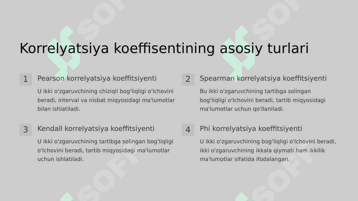 Korrelyatsiya koeffisentining mazmun va mohiyati, hisoblash usullari 3