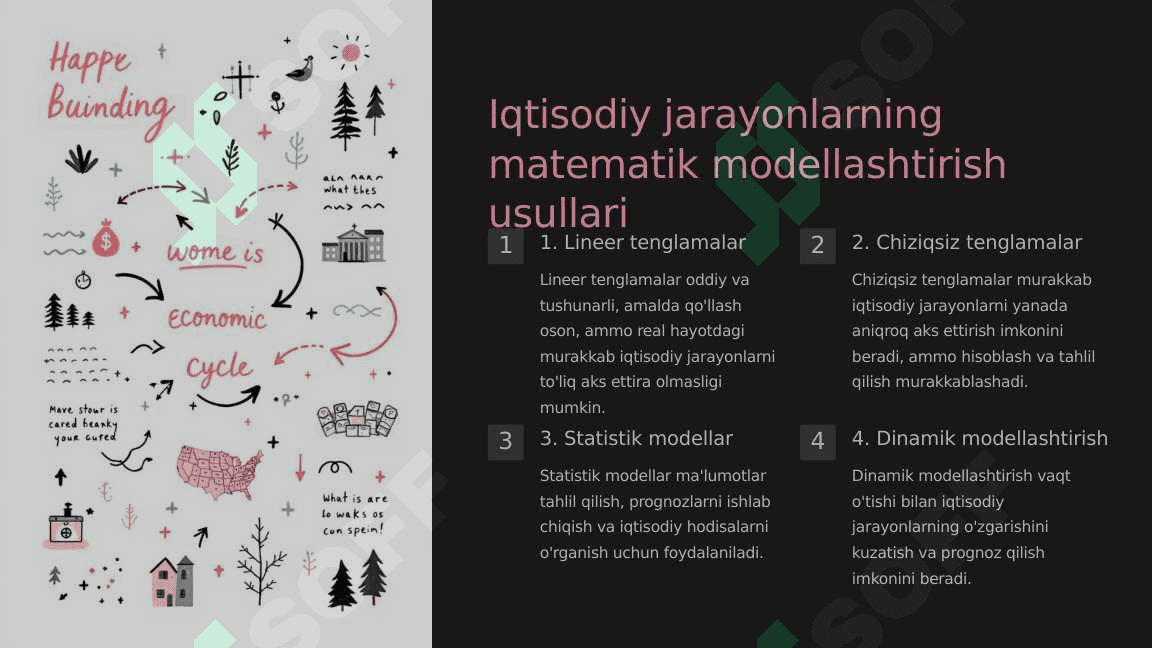 Iqtisodiy jarayonlarni ekonometrik tenglamalar sistemasi ko‘rinishida ifodalanisi 2