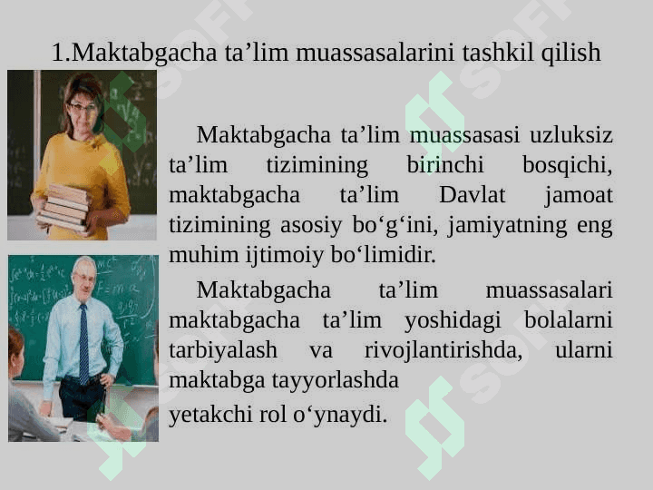 Maktabgacha ta’lim tashkiloti va ularni tashkil etish 2