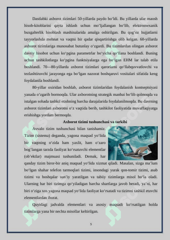 Axborot tizimlari 5