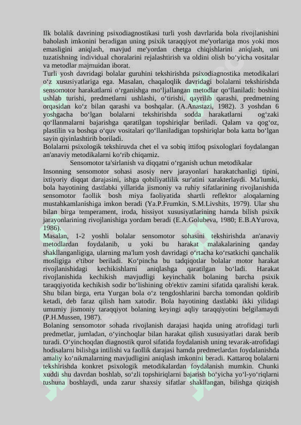 Bilish jarayonlari psixodiagnostikasi 2