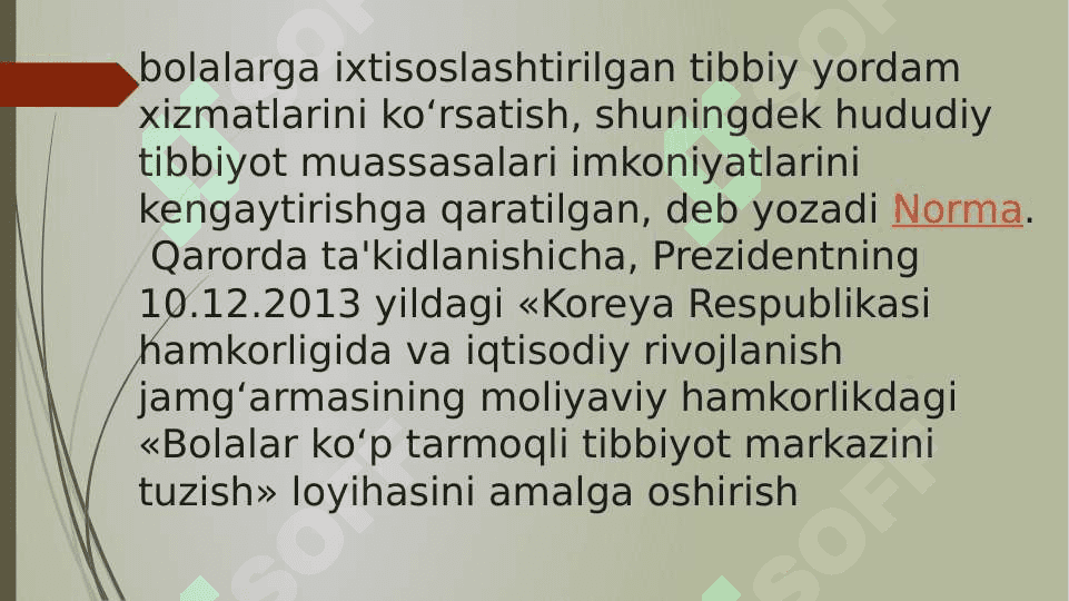 Bolalar tibbiy muassasalar faoliyati 2