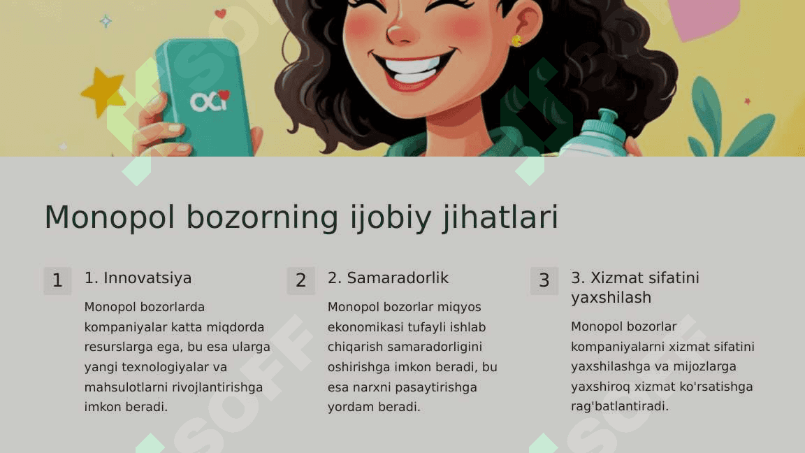 Raqobatlashgan monopol bozor, ustun jihatlari va kamchiliklariiqarish hajmi samarasiga ko‘ra firmaning optimal o‘lchamini aniqlash 3