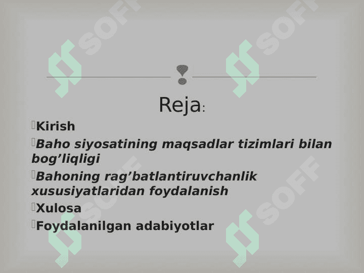 Tovar va korxananing baho siyosatining tahlili 24 3