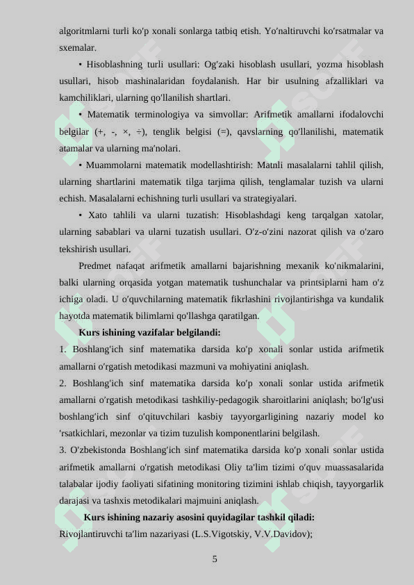 KO’P XONALI SONLAR USTIDA ARIFMETIK AMALLARNI O’RGATISH METODIKASI 5