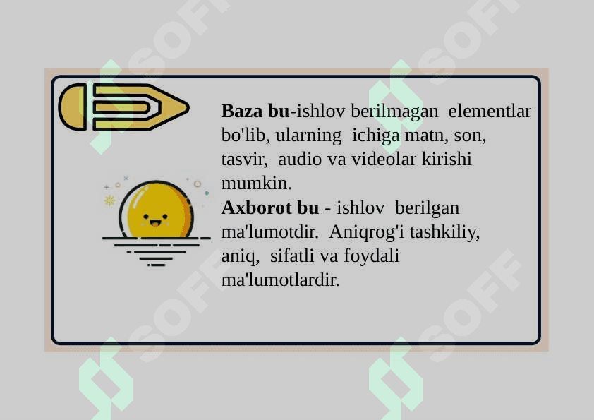 MALUMOTLAR BAZALARI VA KATTA HAJMDAGI MALUMOTLAR BILAN ISHLASH TEXNOLOGIYALARI 2