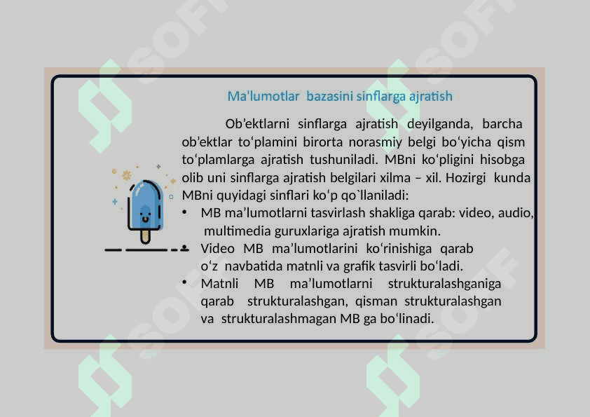 MALUMOTLAR BAZALARI VA KATTA HAJMDAGI MALUMOTLAR BILAN ISHLASH TEXNOLOGIYALARI 4