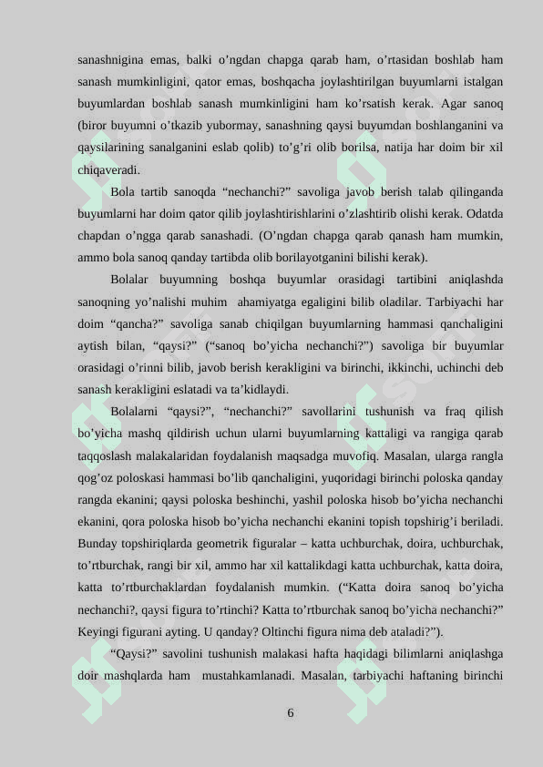 Maktabgacha katta yoshdagi bolalarda miqdor haqidagi tasavvurni shakillantirish 6