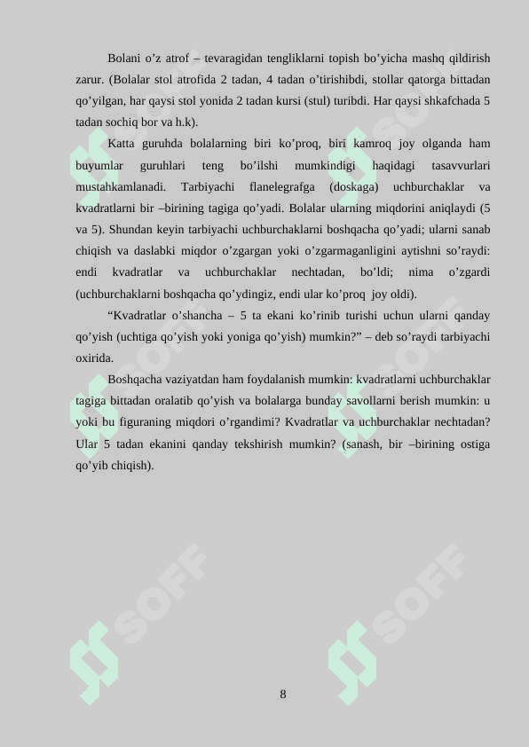 Maktabgacha katta yoshdagi bolalarda miqdor haqidagi tasavvurni shakillantirish 8