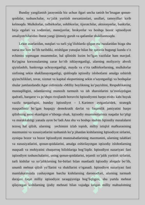 HOZIRGI ZAMON IQTISODIYOT NAZARIYASI RIVOJLANISHINING ASOSIY YO’NALISHLARI 3