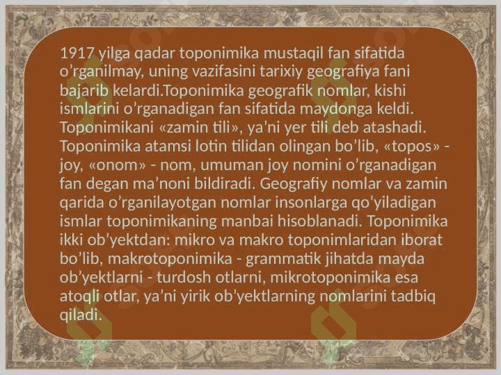 Toponimik tadqiqotlar tarixi 3