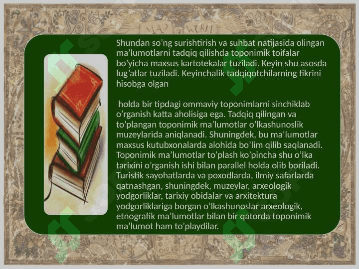 Toponimik tadqiqotlar tarixi 8