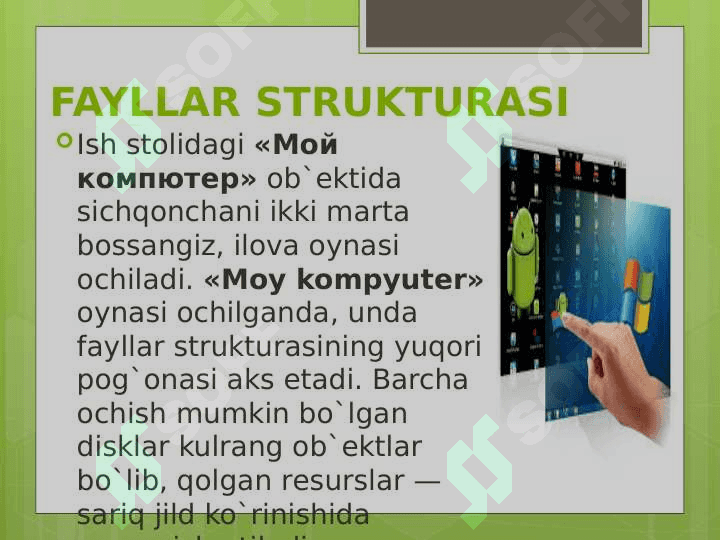 Windows muhitida fayllar va papkalar bn ishlash 5