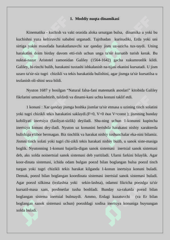 Moddiy nuqta dinamikasi 2