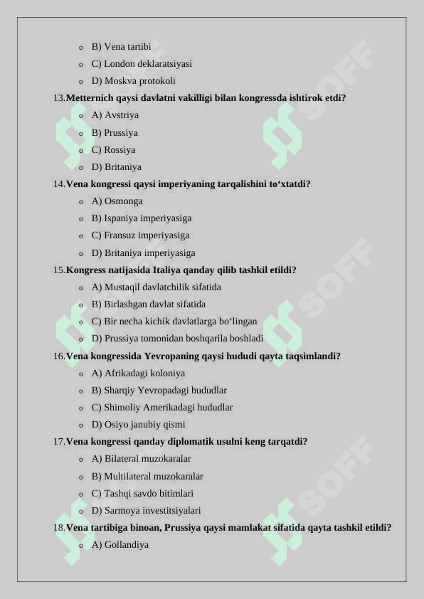 Vena kongressi  mavzusiga oid test tuzish  24 3