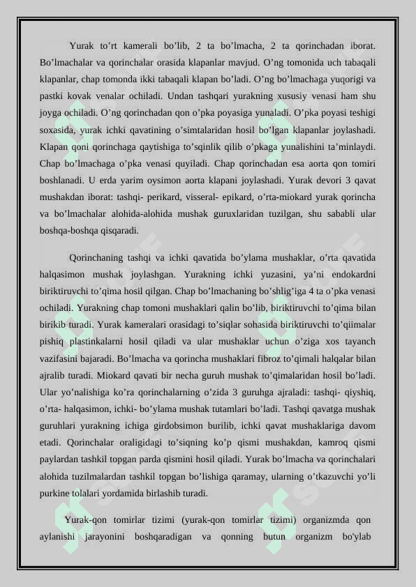 Yurak-qon tomirlar tizimi tuzulishi 4