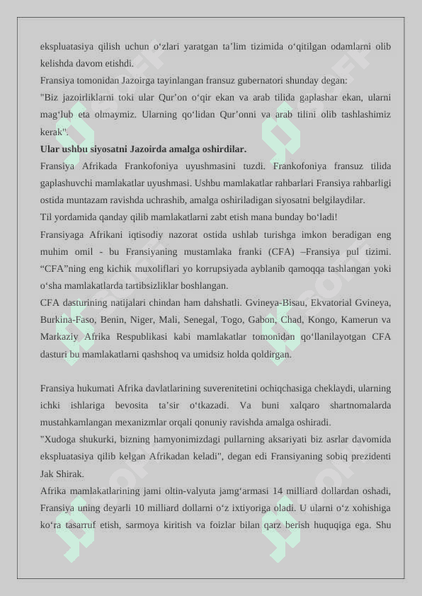 FRANSIYANING AFRIKADAGI MUSTAMLAKACHILIK SIYOSATI 24 3