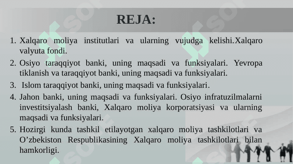 XALQARO MOLIYA INSTITUTLARI VA ULARNING MAQSADI VA FUNKSIYALARI 3