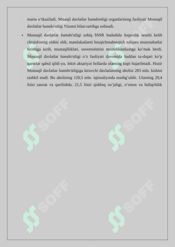 Mustaqil   davlatlar   hamdo‘stligi   va   uning   faoliyati 24 3