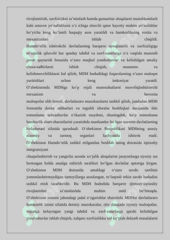 Mustaqil   davlatlar   hamdo‘stligi   va   uning   faoliyati 24 6