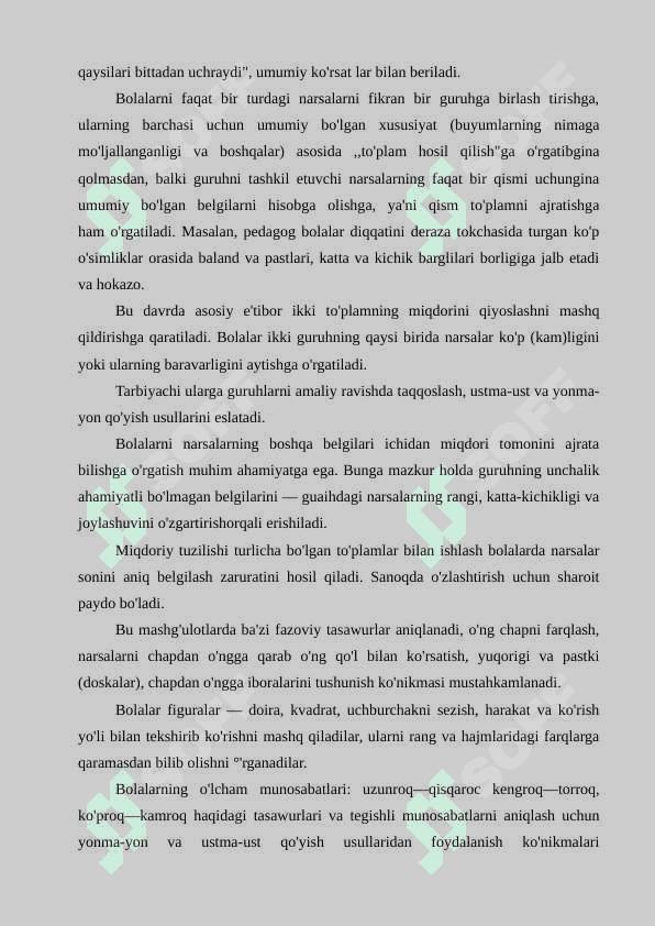 « O’rta guruh bolalarida geometrik shakllar haqidagi tasavvurlarni shakllantirish metodikasi » 7
