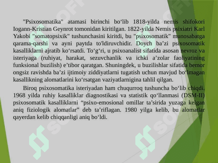 Psixologiya va tibbiyotda psixosaomatik yondashuv 2