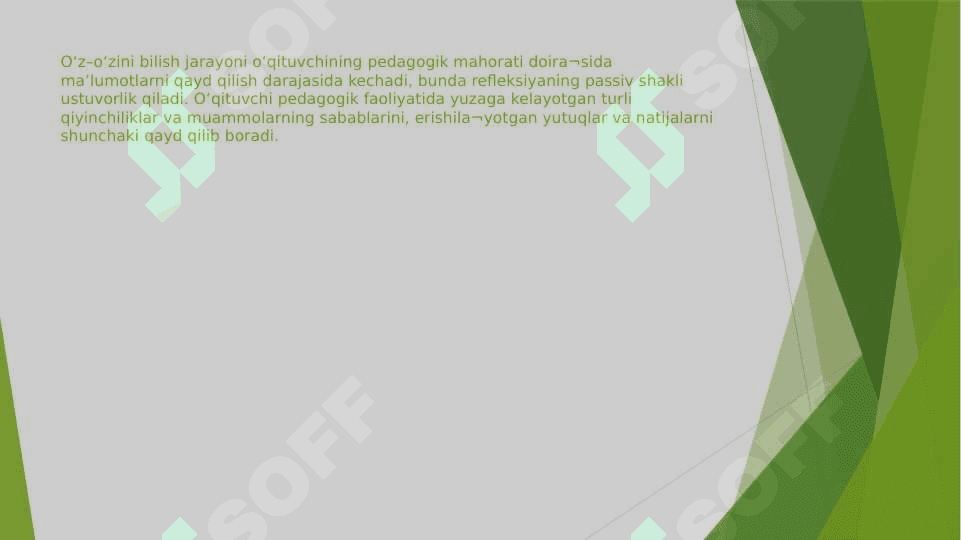 O‘Z-O‘ZINI TARBIYALASH VA O‘Z USTIDA ISHLASH. PEDAGOGIKA TAJRIBANI TO‘PLASH TIZIMI 7