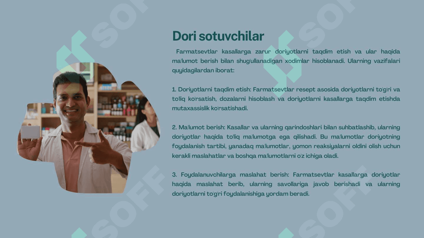 Farmasevt dorixona jamoasining a'zosi 4