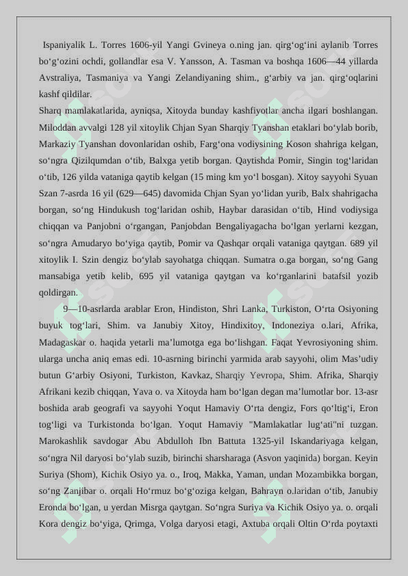 Buyuk geografik kashfiyotlar tarixini o'rganish va ma'lumotnoma tayyorlash 24 3