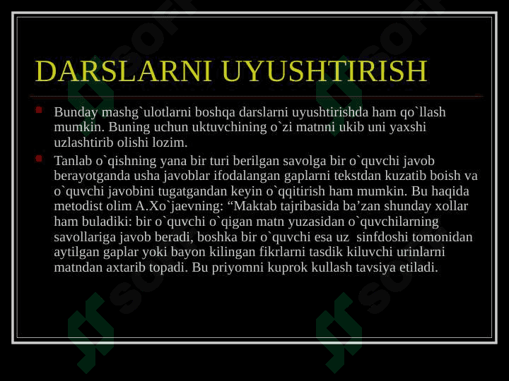 Akademik yozuvga xos xususiyatlar. Unga qoʻyiladigan talablar. 7