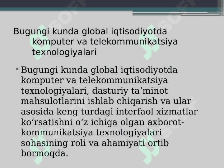 Ozbekistinda telekommunikatsiya va simsiz texnologiyalar rivojlanishiga ta'sir etuvchi asosiy omillar 3
