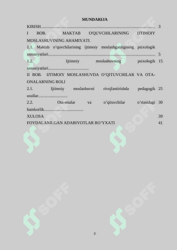 Maktab o’quvchilarining ijtimoiy moslashganligining psixologik xususiyatlari 2