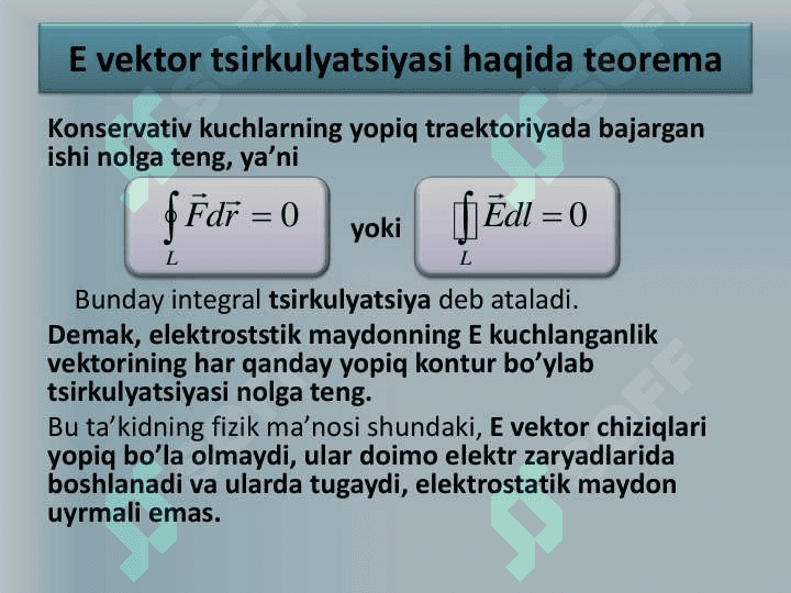 ELEKTROSTATIK MAYDON KUCHLANGANLIK VEKTORINING OQIMI VA ISHI 5