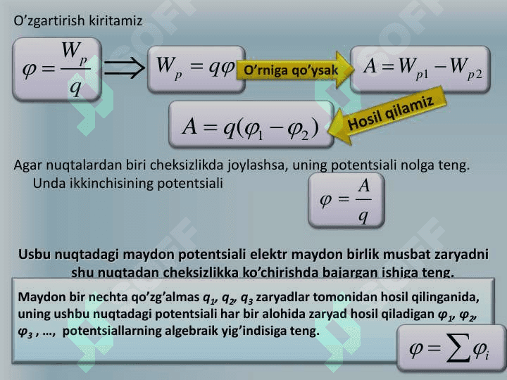 ELEKTROSTATIK MAYDON KUCHLANGANLIK VEKTORINING OQIMI VA ISHI 8