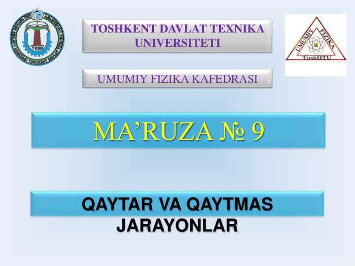 QAYTAR VA QAYTMAS JARAYONLAR