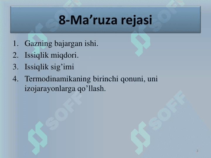 TERMODINAMIKA ASOSLARI 2