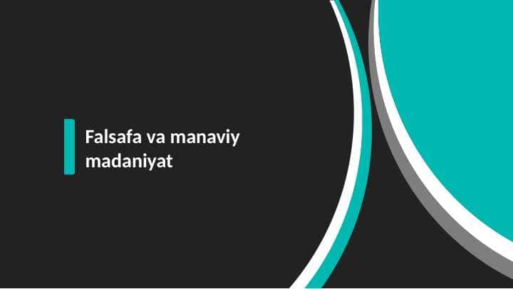 Falsafa va manaviy madaniyat