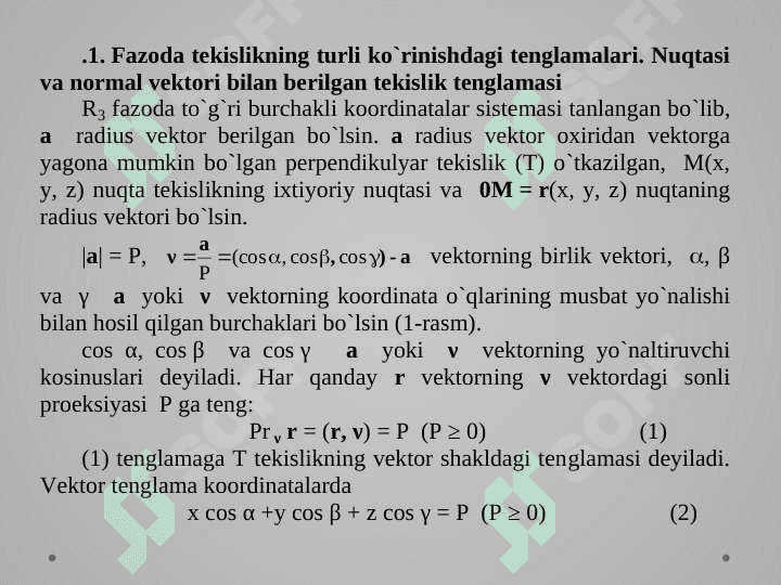 ANALITIK GEOMETRIYA ELEMENTLARI 3