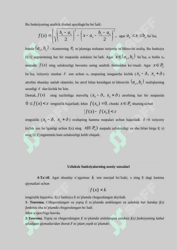 UZLUKSIZ FUNKSIYALAR 4