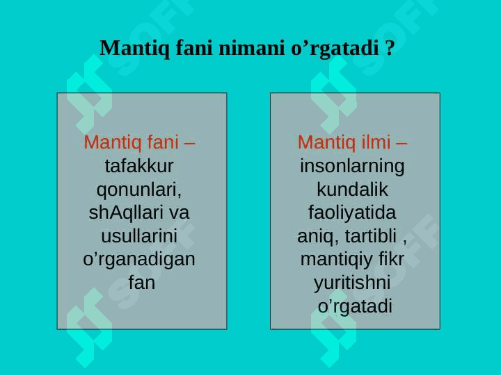 MАNTIQ  BILISH NАZАRIYASINING  TАDQIQОT  ОB'ЕKTI 3