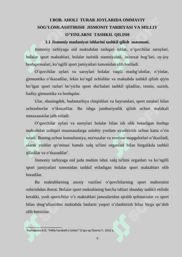 AHOLI  TURAR JOYLARIDA OMMAVIY SOG’LOMLASHTIRISH  JISMONIY TARBIYASI VA MILLIY O’YINLARNI  TASHKIL QILISH 4