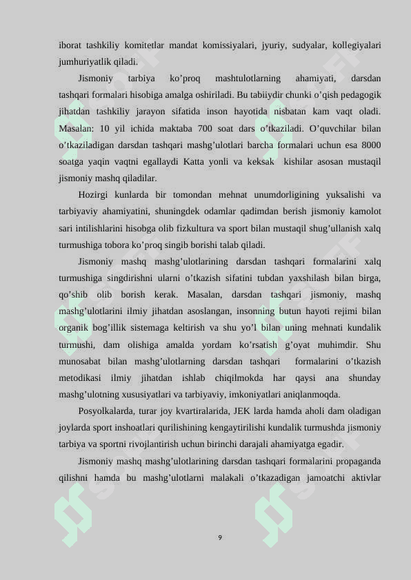AHOLI  TURAR JOYLARIDA OMMAVIY SOG’LOMLASHTIRISH  JISMONIY TARBIYASI VA MILLIY O’YINLARNI  TASHKIL QILISH 8