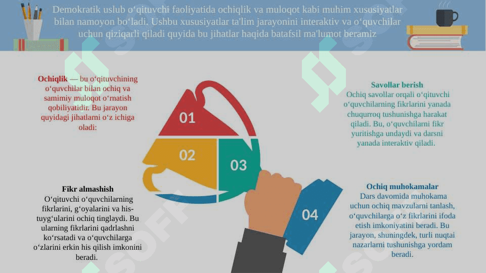Demokratik uslubning o‘qituvchi faoliyatida namoyon bo‘lish xususiyatlari 7