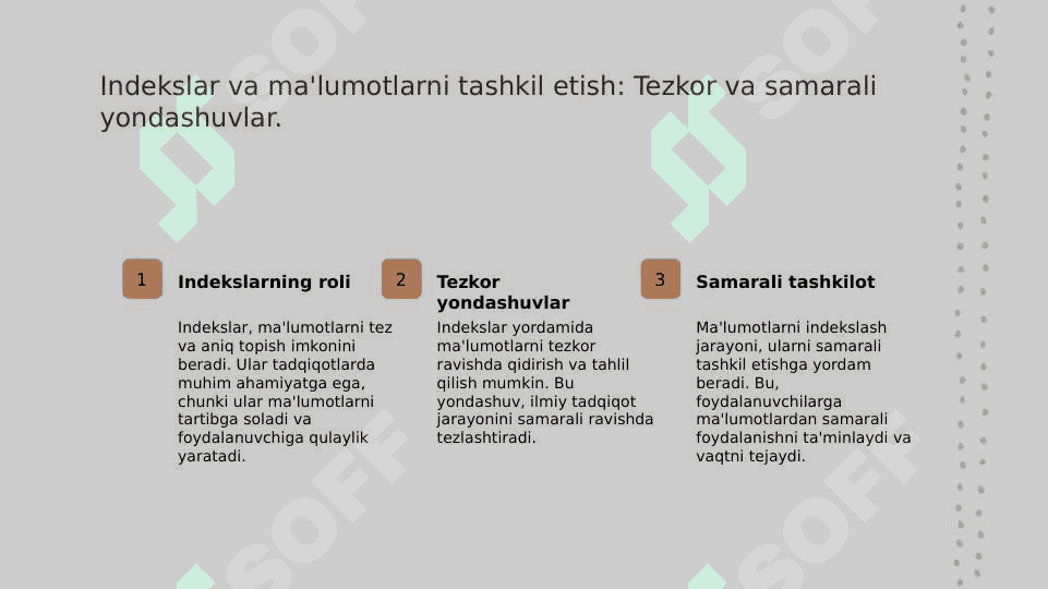 Indekslar tóg'risida tushuncha va ularning turlari 5
