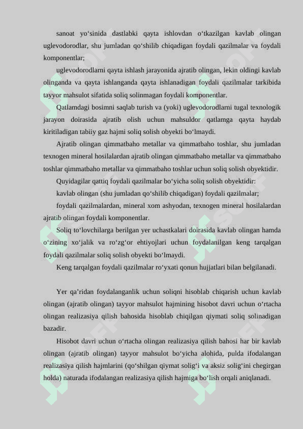 Yer qa’ridan foydalanuvchilar uchun soliqlar va maxsus tо‘lovlar. Suv resurslaridan foydalanganlik uchun soliq 3