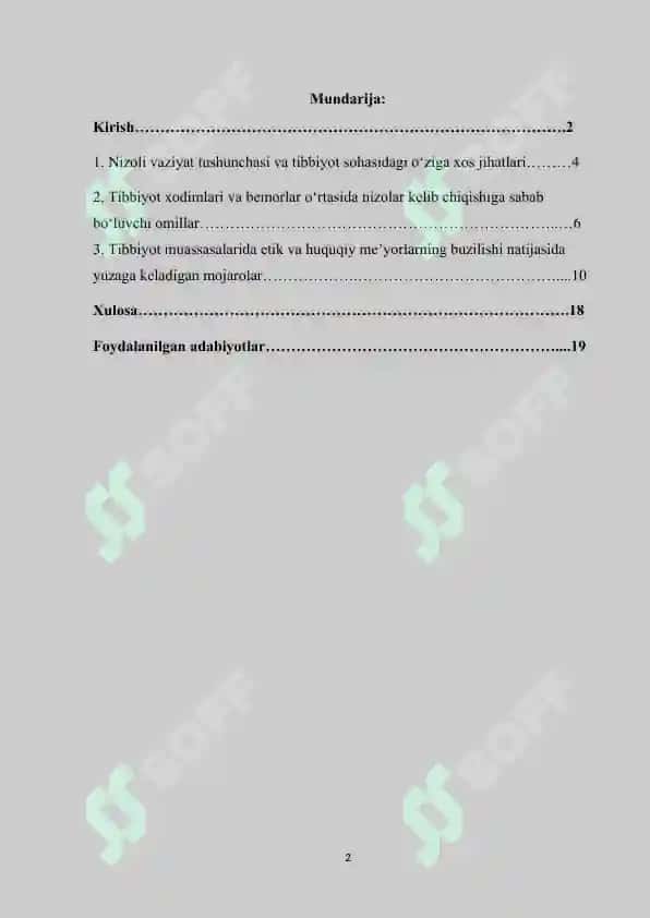 Tibbiyotda nizoli vaziyatlar va ularni bartaraf etish 2
