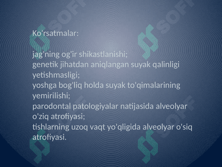 Suyak plastikasi. Transplantatlar turlari.  Xirurgik davolash  usullari prinsiplari 7